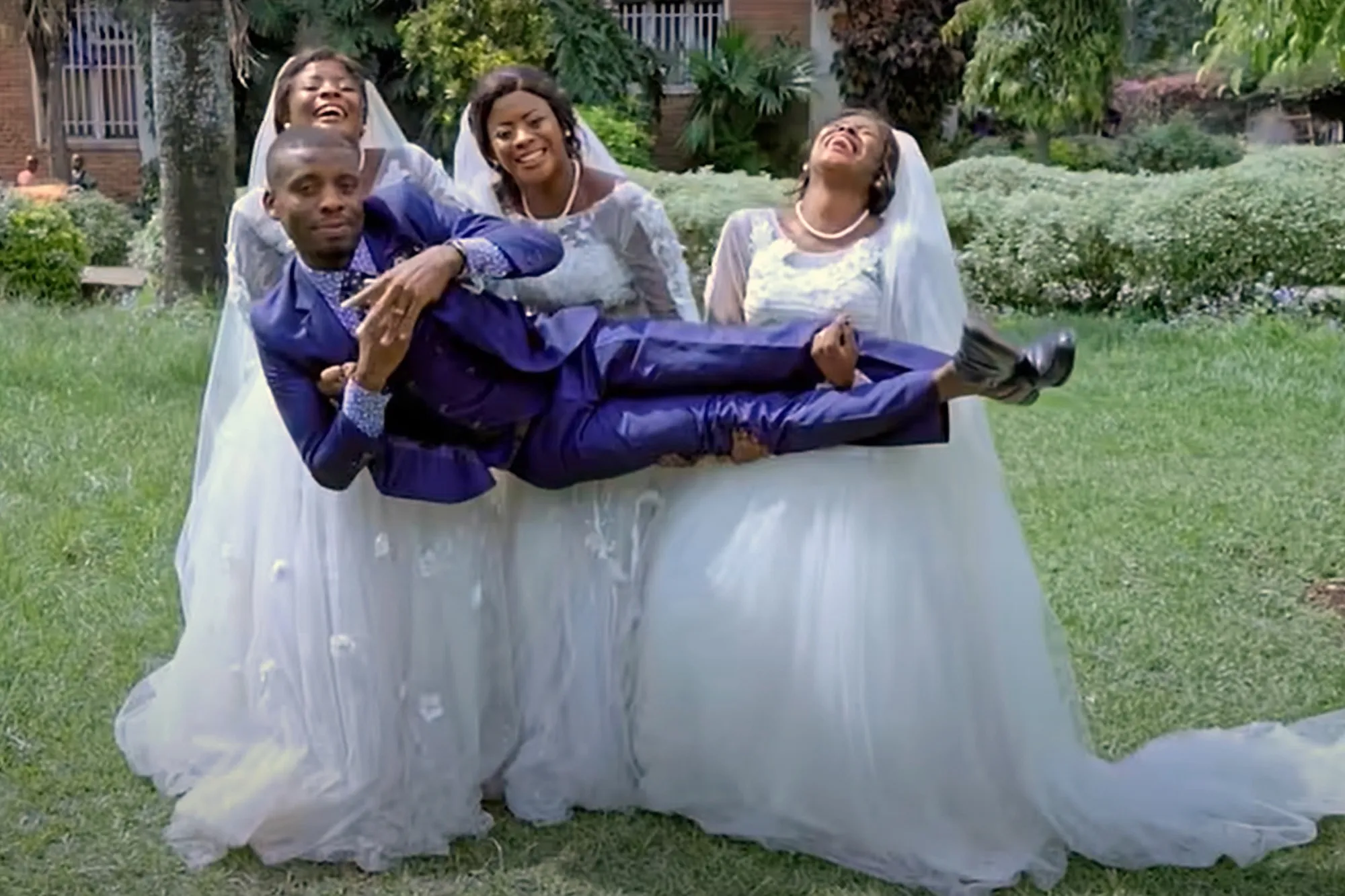 Love has no limits: Man marries triplets on same day