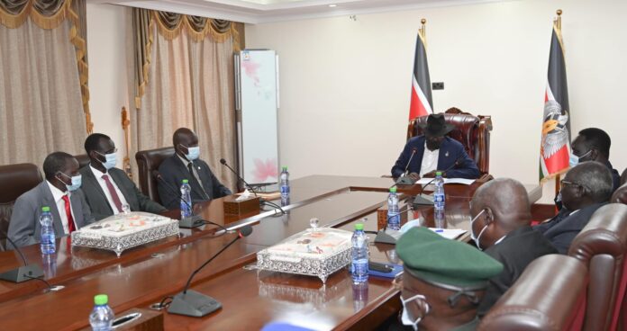 Presidents Kiir receives Agwelek advance team, discuss issues of security State