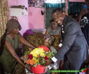 New centenarian, Frances-Ann Prince, celebrates her birthday with PM Terrance Drew