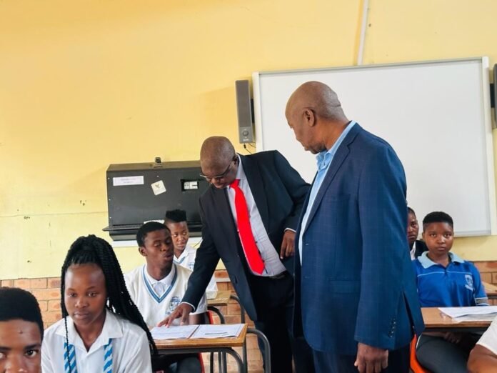 MEC of Edu. Bonakele Majuba takes up Examination monitoring at school