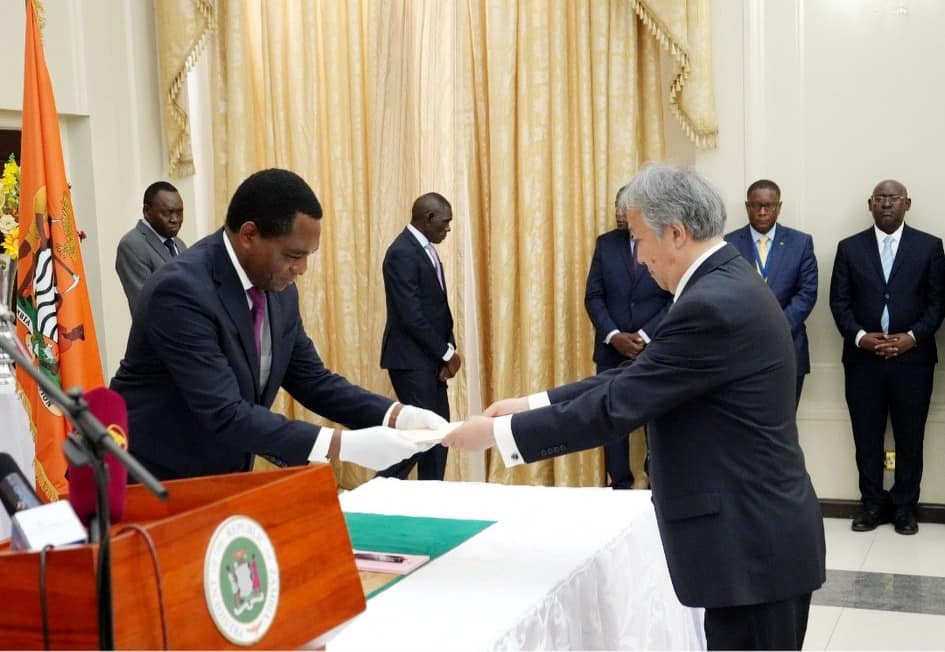 Zambia President Hakainde Hichilema receives Credence letters from country ambassador