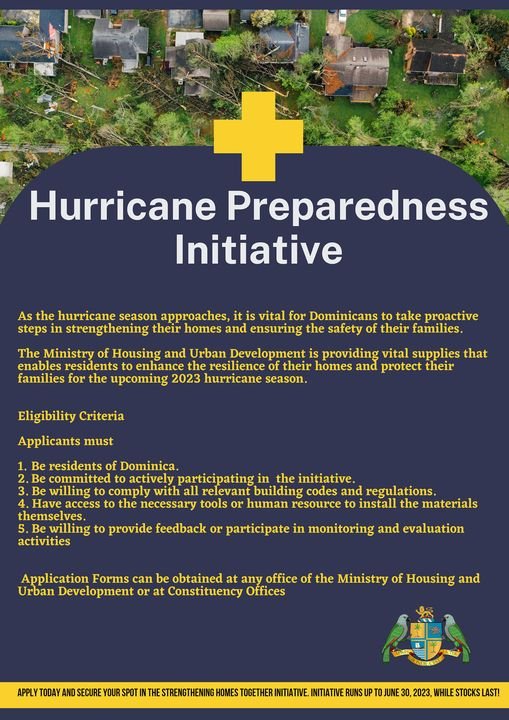 Dominica Housing Minister Melissa Skerrit launches DIY Hurricane Preparedness Initiative