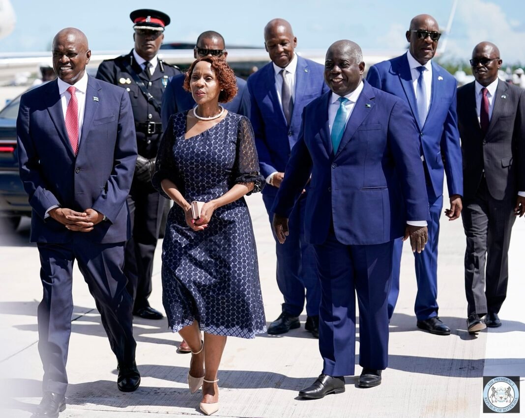 Botswana President Masisi and first lady arrive in Bahamas