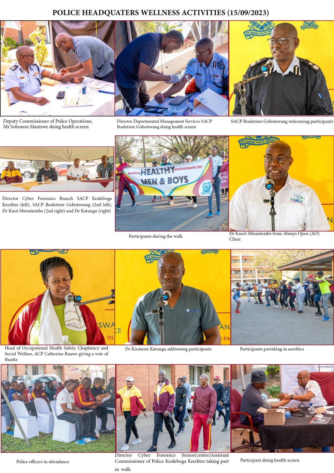 Botswana Police asks officers to focus on physical, mental wellbeing