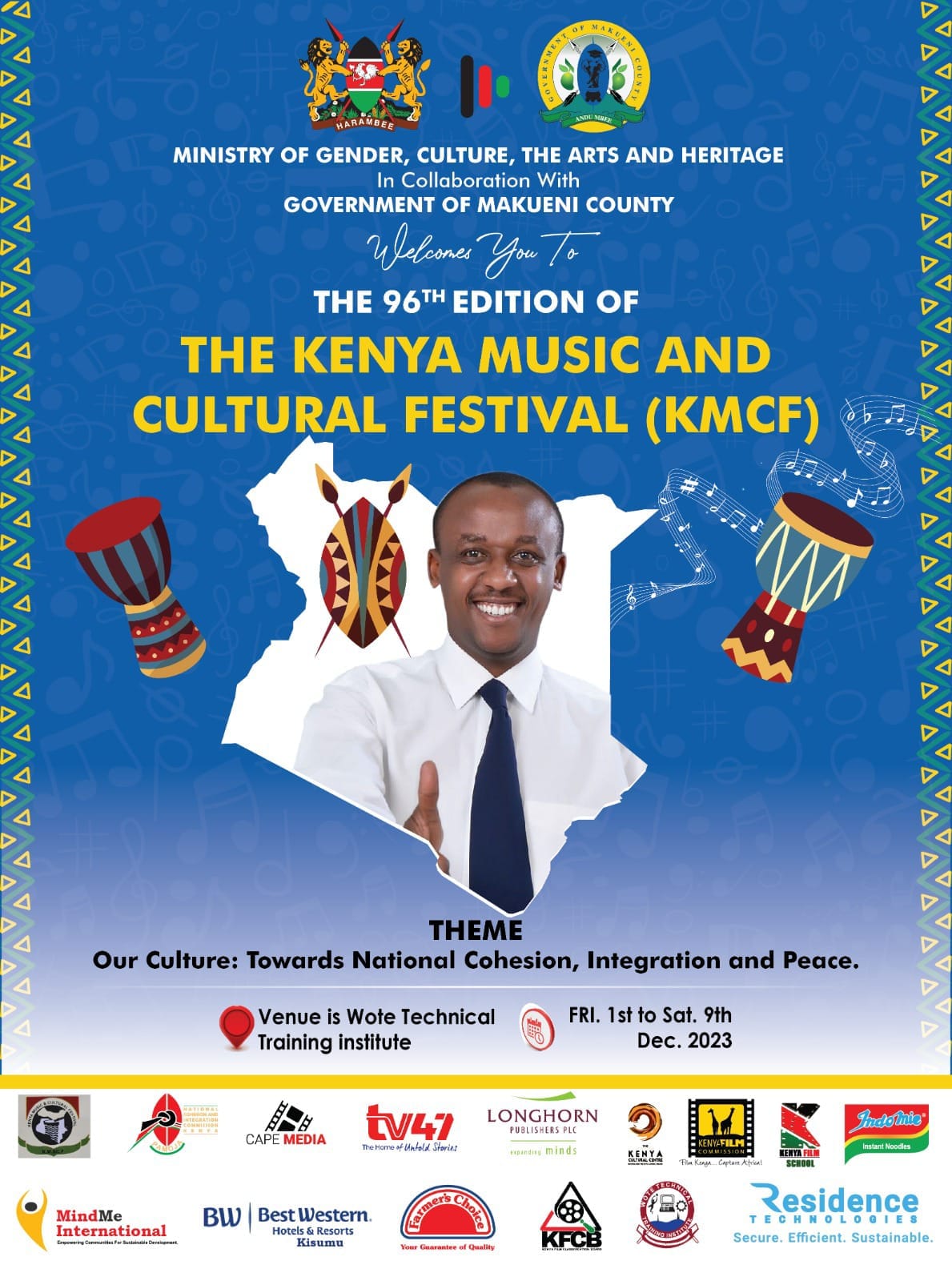 Moukeni to host 96th Edition Kenya Music and Culture Festival