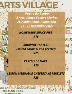 offer from Pastry by Simba at 3Arts Village Festive Market