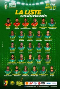 List of official 27 players from FECAFOOT 