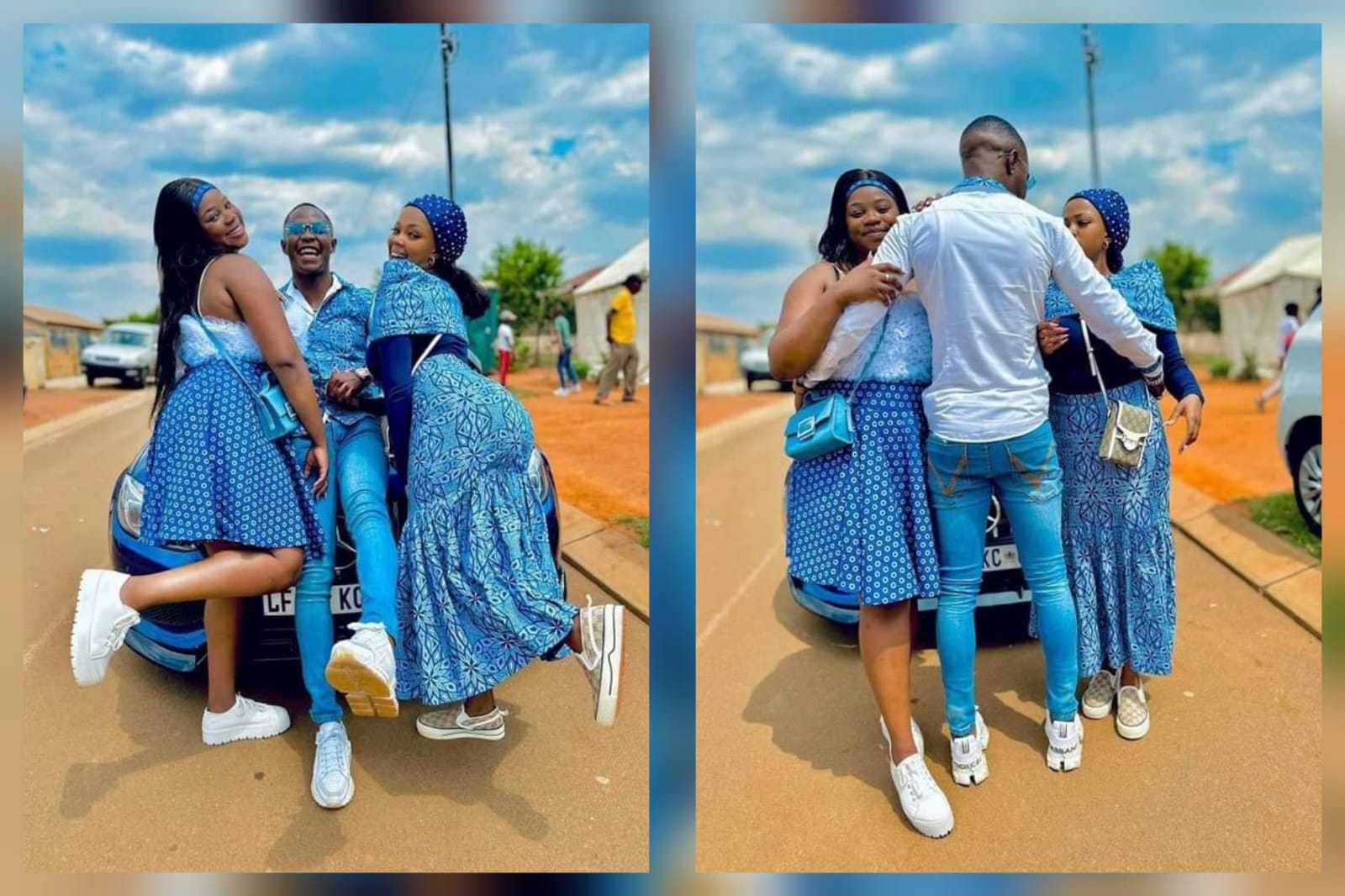 Viral Photographs of Polygamous man with his two wives