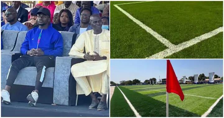 Sadio Mane at inauguration of the stadium