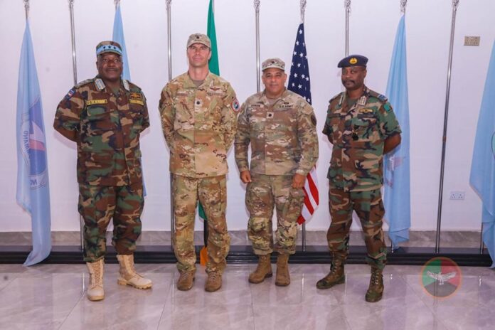 Zambia Air Force commander confers with US defence advisor