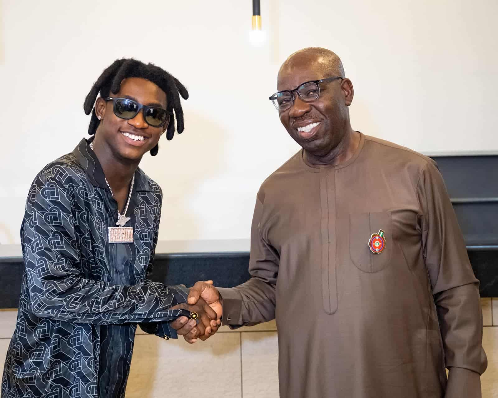 Shallipopi hosts homecoming concert, Gov Obaseki attends, Image: Facebook