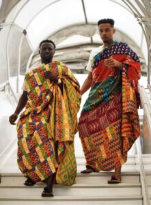 Black Stars Team Mates in Traditional Kente outfit
