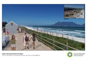 Before and after representative image of updated Table Vie Beach front Cape Town