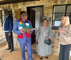 Photograph shared by President of Zimbabwe of First Family visiting Worlds View in Nyanga