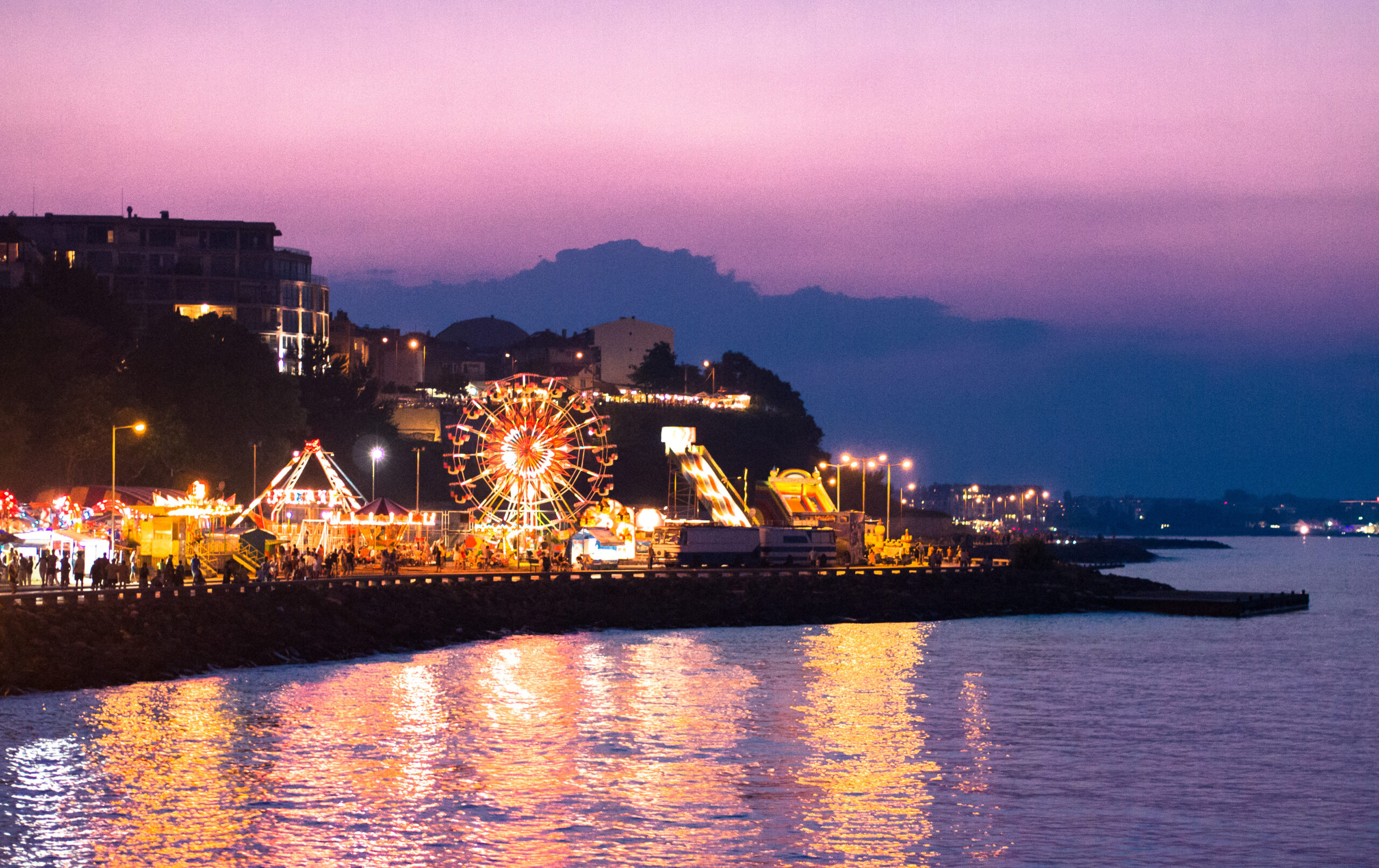 Representative image taken at night of city Nessebar in Bulgaria