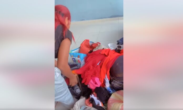 Carine Emmanuel in viral video while throwing out the belongings of Diva