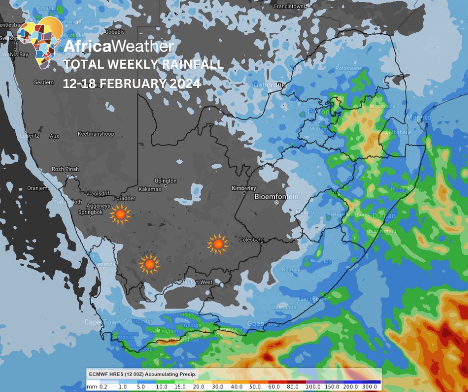 Extreme weather forecast for South Africa this week