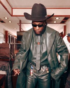 Burna Boy's Leather outfit he wore at GRAMMY 2024