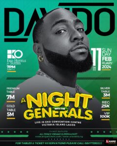Davido to headline A Night with the Generals