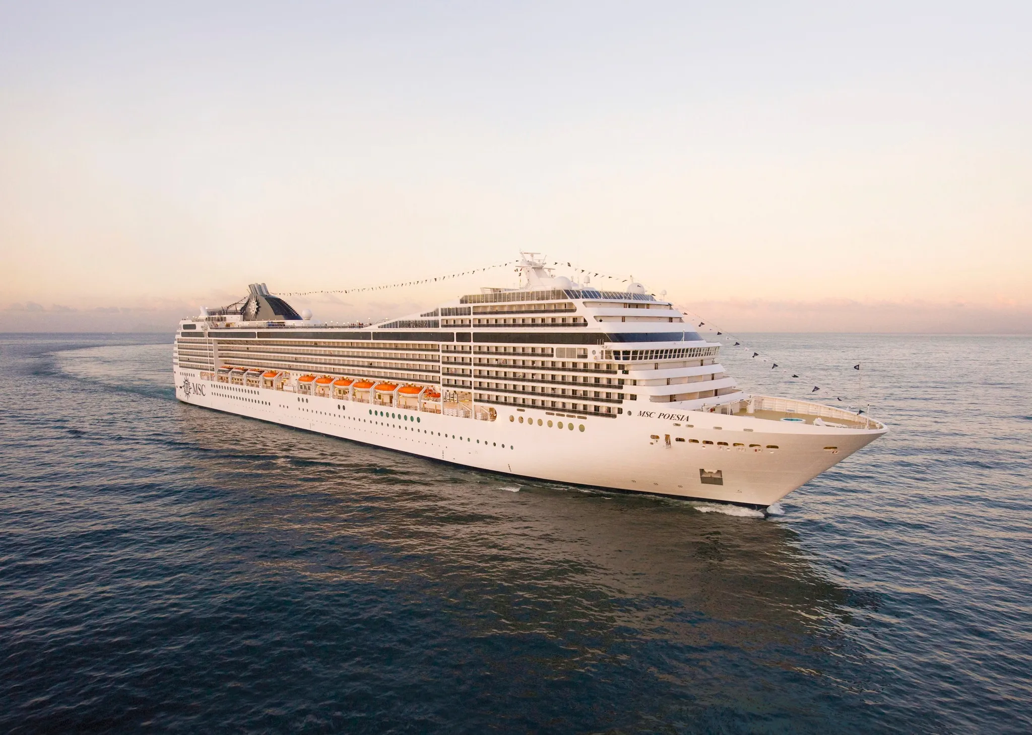 MSC Poesia cruise ship departed from Cape Town to Walvis Bay, Namibia