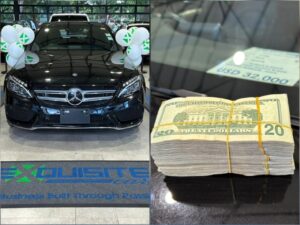 Mercedes Benz C200 and US $10,000 gifted by sir Wicknell to Chief Officer Christine Madeyi