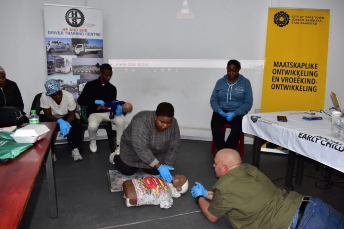 Cape Town SD and ECD department while giving first aid training