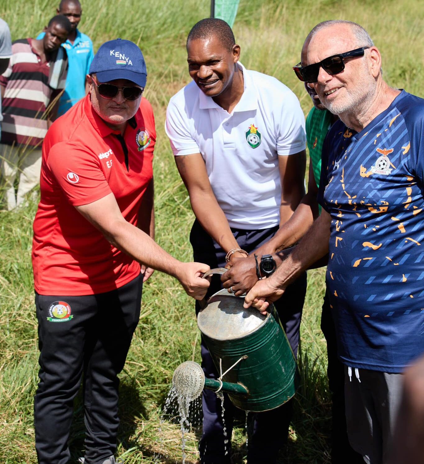 The Warriors team while planting saplings