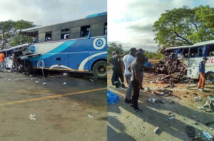 Collision happened between two buses