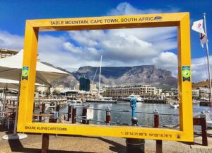 View of Table Mountain of Cape Town from a tourist spot