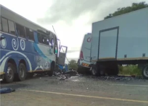 Collision happened between two buses