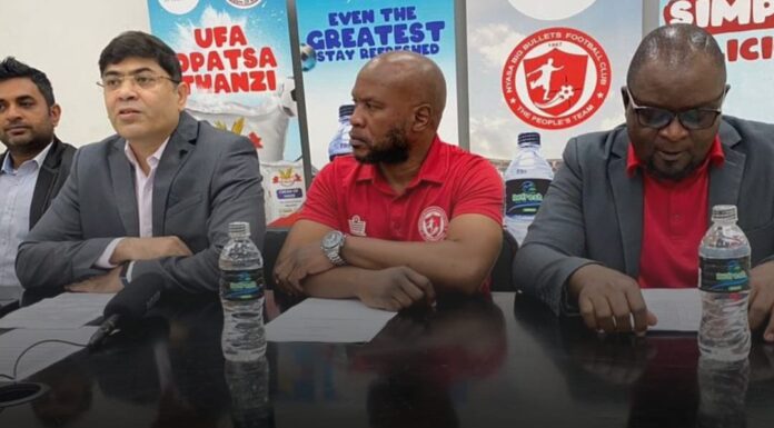 Sun Group of Companies while signing the sponsorship deal with FCB Nyasa Big Bullets Water Refresh Project