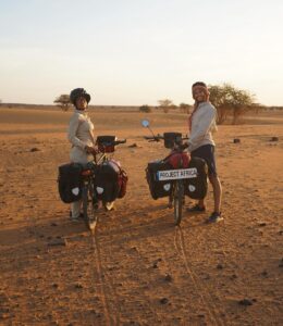 Roberto Helou with his friend on Project Africa tour