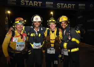 four firefighters who ran at Two Oceans Marathon
