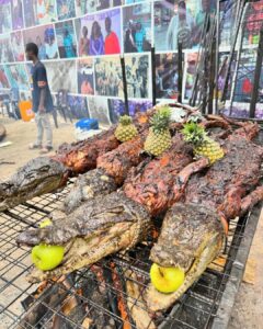 Largest and biggest crocodiles grilled by Bright Grillzz