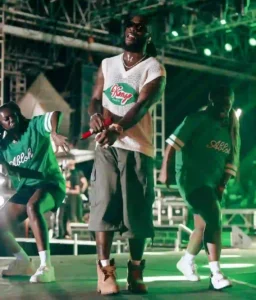 Burna Boy performing with his team at concert 'Unforgettable' in Guyana