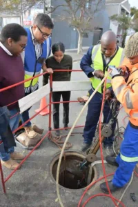 City of Cape Town's Water and Sanitation Directorate team while initiating the sewer pipe project