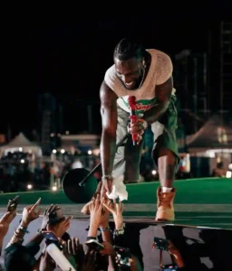 Burna Boy performing with his team at concert 'Unforgettable' in Guyana