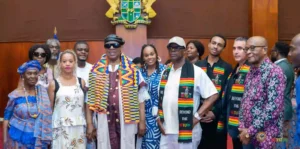 Stevie Wonder with President of Ghana and other officials 