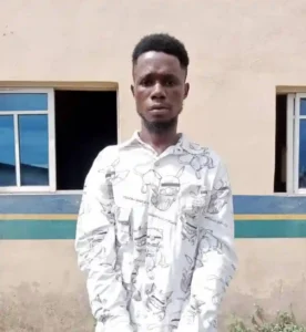 Photograph of arrested father by Nigeria Police Force 