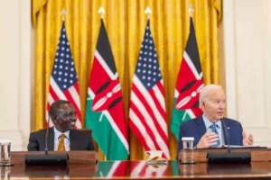 President William Ruto with President Joe Biden at Washington DC for roundtable