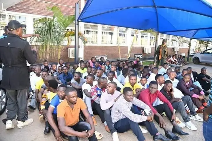 Illegal Immigrants who were arrested in clean-up operation by Lusaka police