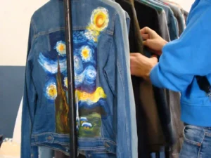 Jacket with Vincent Gogh's famous painting selling at the Kuien @The Castle 