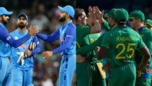 Team India (left) and Team South Africa (right)