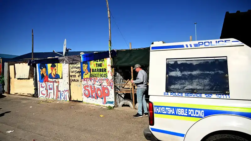 Photograph from the crime scene, Khayelitsha Barbershop