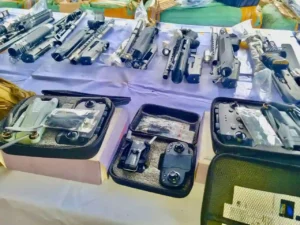 Seized arms and military equipment at Lagos Airport by Nigerian CGC