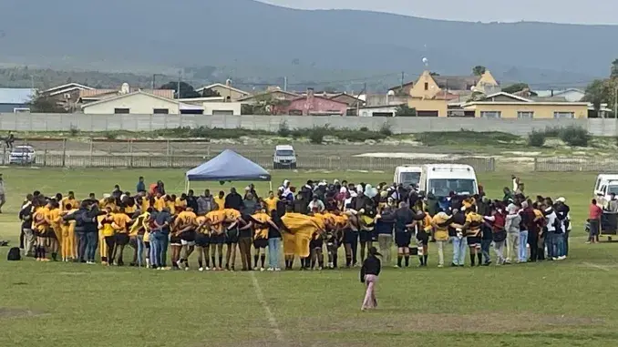 Photograph from the field where rugby player Nassif Abrahams died