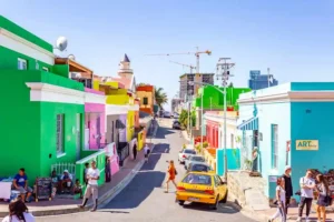 Colourful Bo-Kaap malay quarters in Cape Town