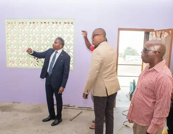 PM Terrance Drew checks on renovations at Cayon High School, Image: Facbook