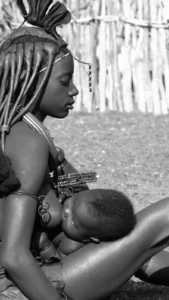 Representative image of an African Tribe while breastfeeding