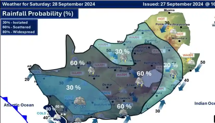 Adverse weather across South Africa, weather service gives directive